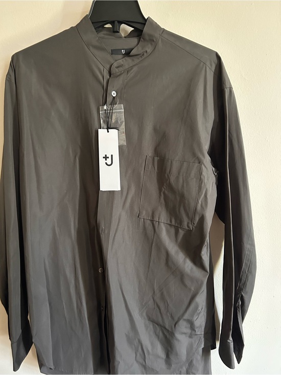 Uniqlo Other - Uniqlo +J Men’s Long-Sleeve Mandarin Collar Button-Up — Dark Gray